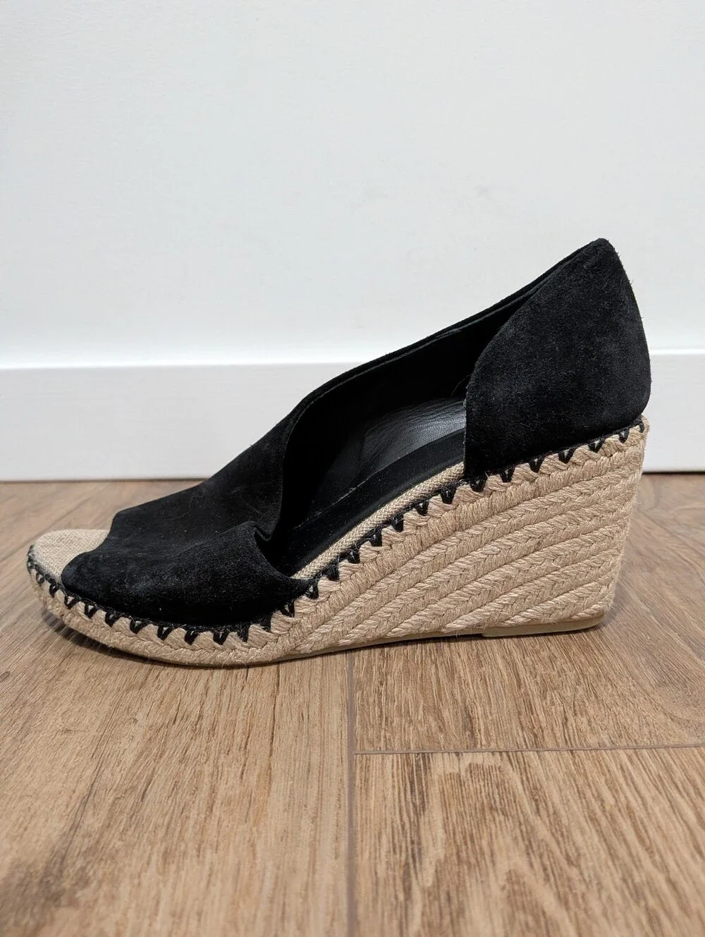 Vince Sonora Peep-Toe Suede Espadrille Wedge Sandals